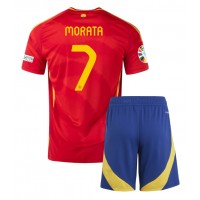 Espanja Alvaro Morata #7 Koti Peliasu Lasten EM-Kisat 2024 Lyhythihainen (+ Lyhyet housut)